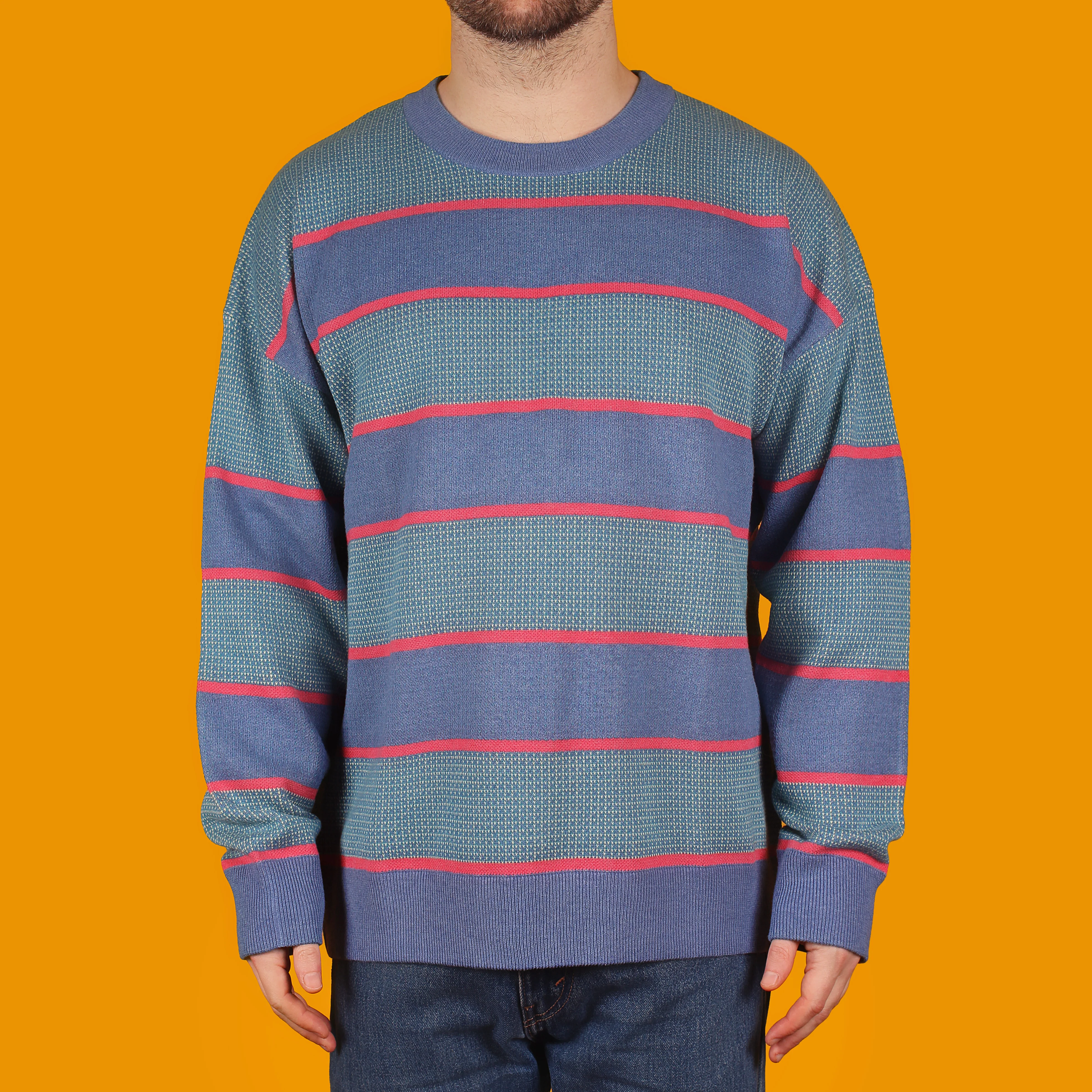 Blue & Pink Stripes Knit Sweater