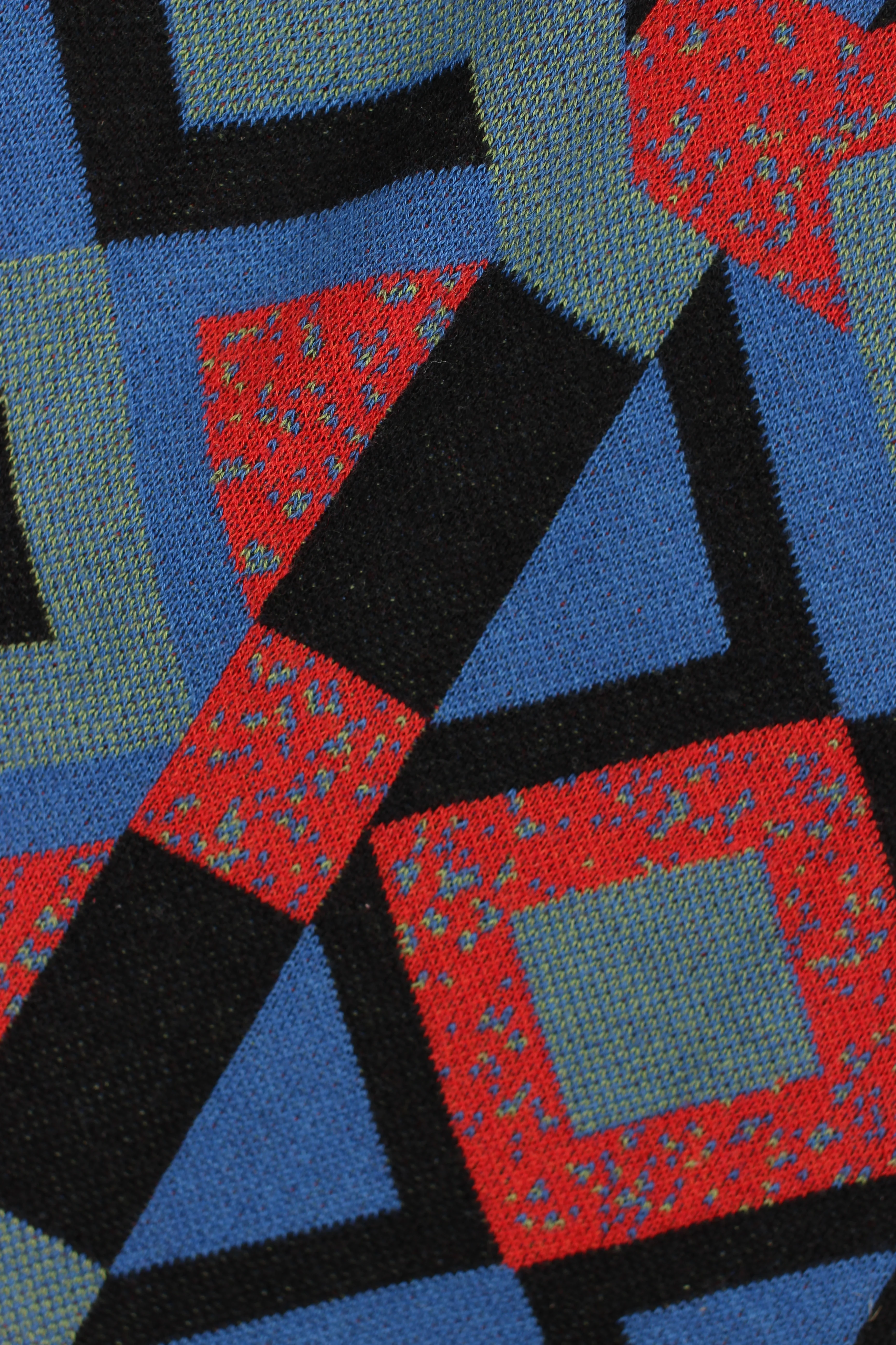 Geometric 80's Knit Sweater Vest - Image 3