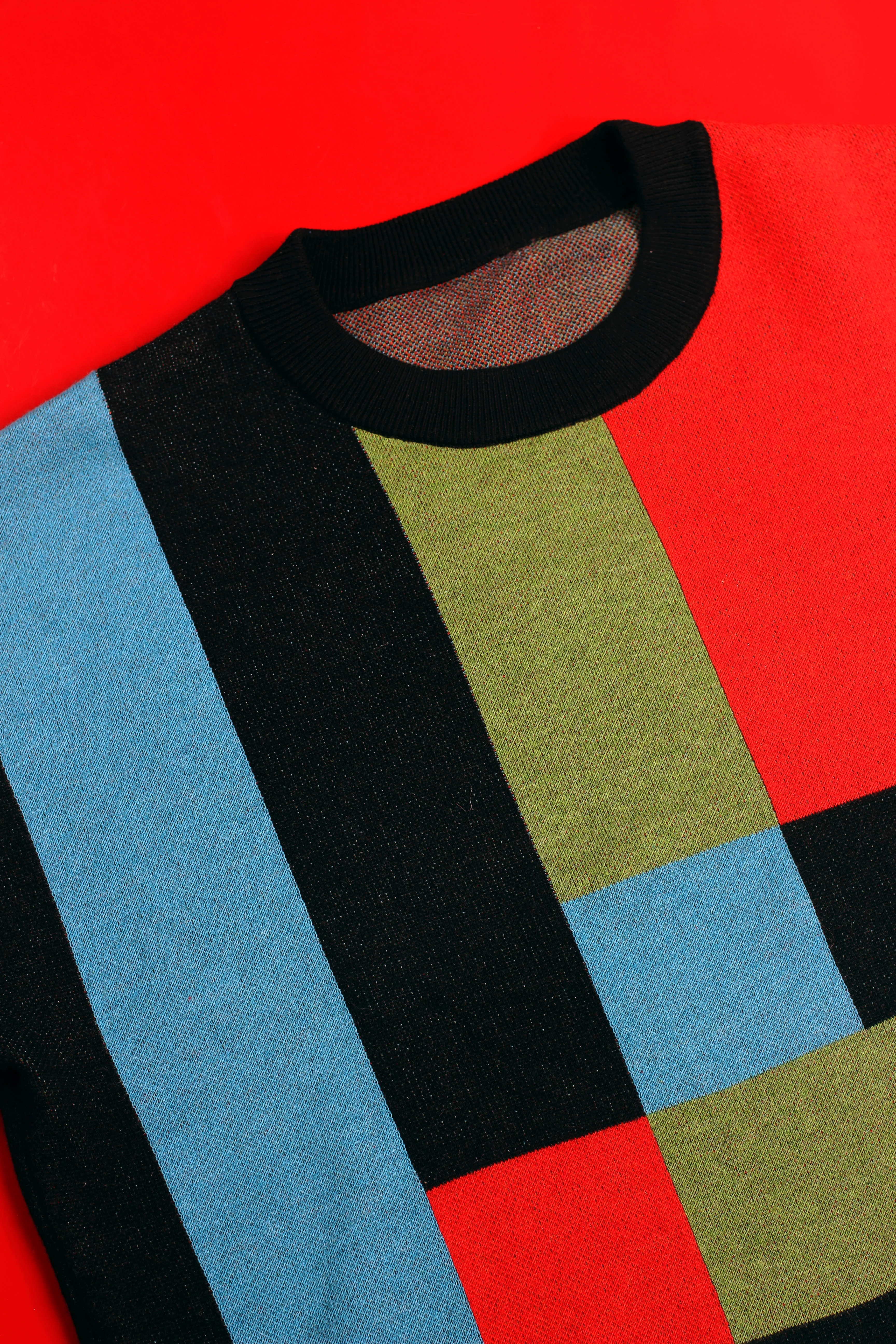 RGB Grid Block Knit Sweater - Image 4