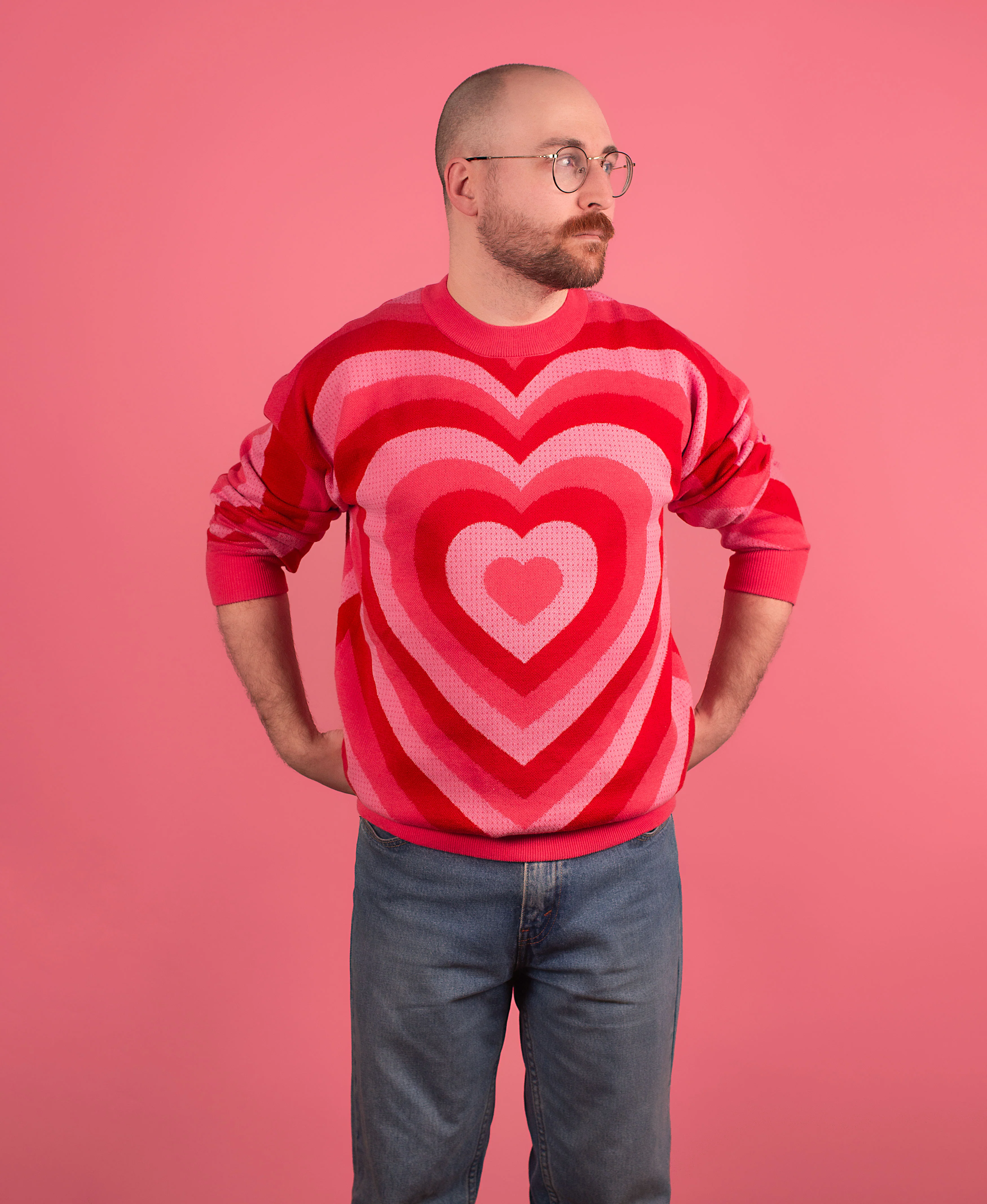 Radial Heart Knit Sweater - Image 3