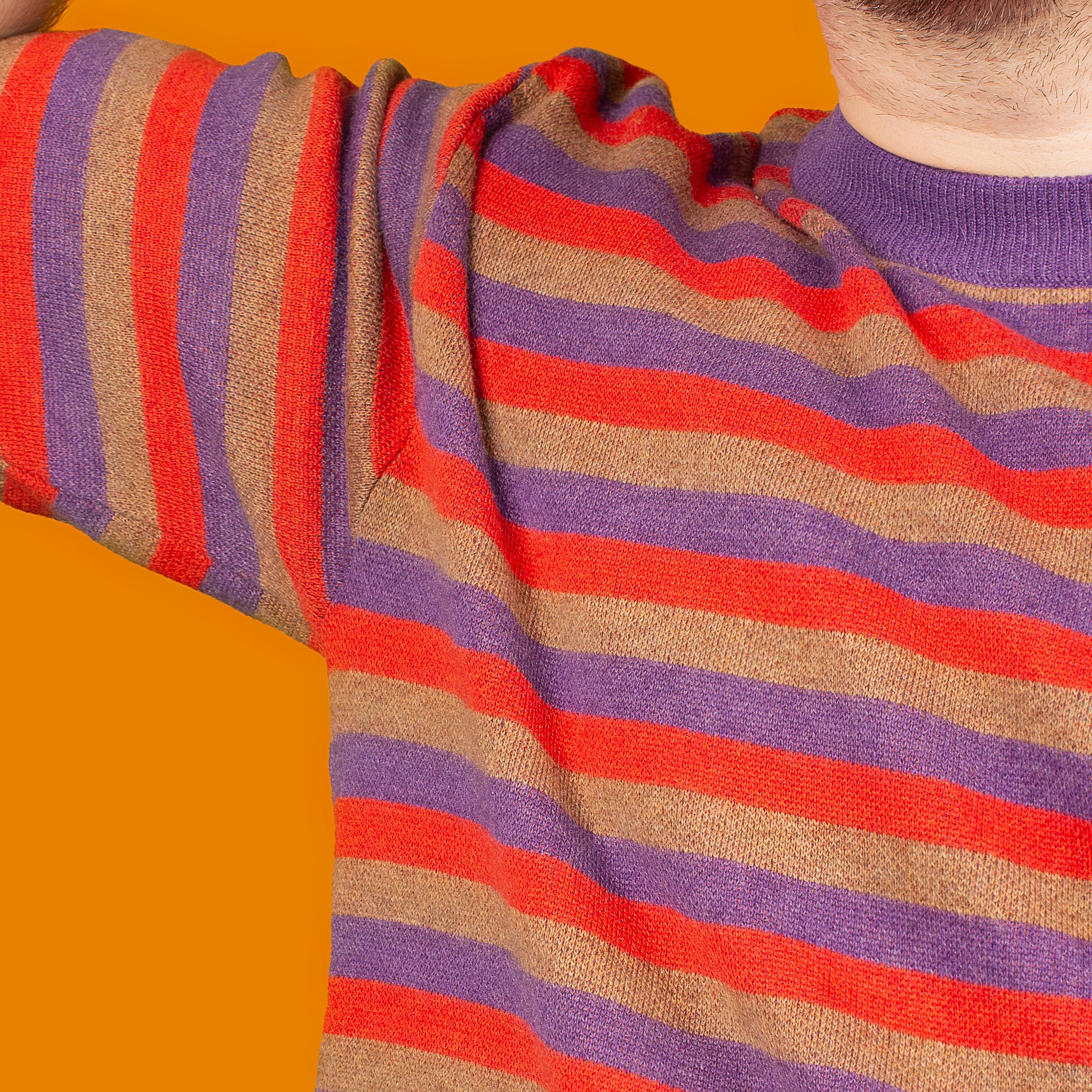 Red & Purple Striped Knit T-Shirt - Image 3