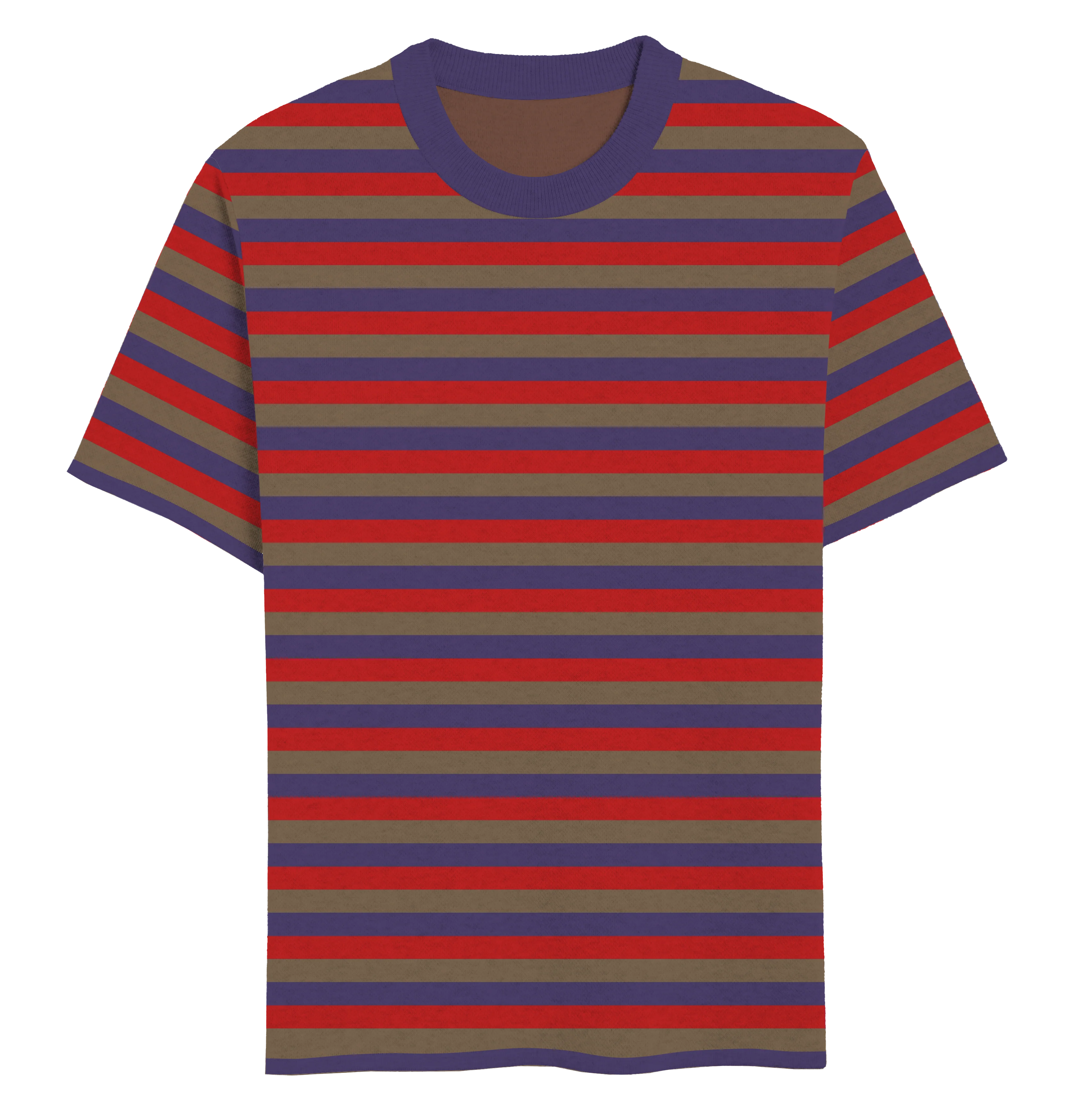 Red & Purple Striped Knit T-Shirt - Image 4
