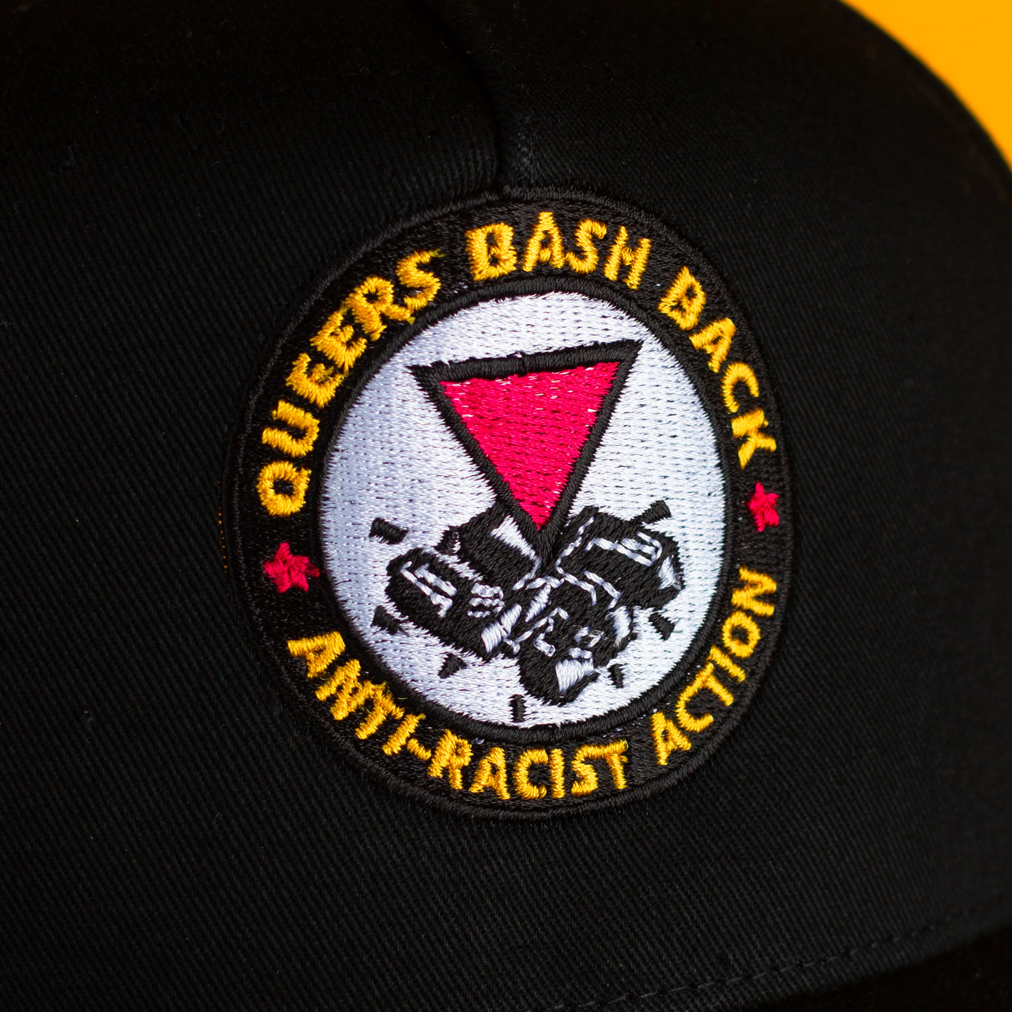 Retro Gay Pride Queers Bash Back Flat Bill Snapback - Image 2