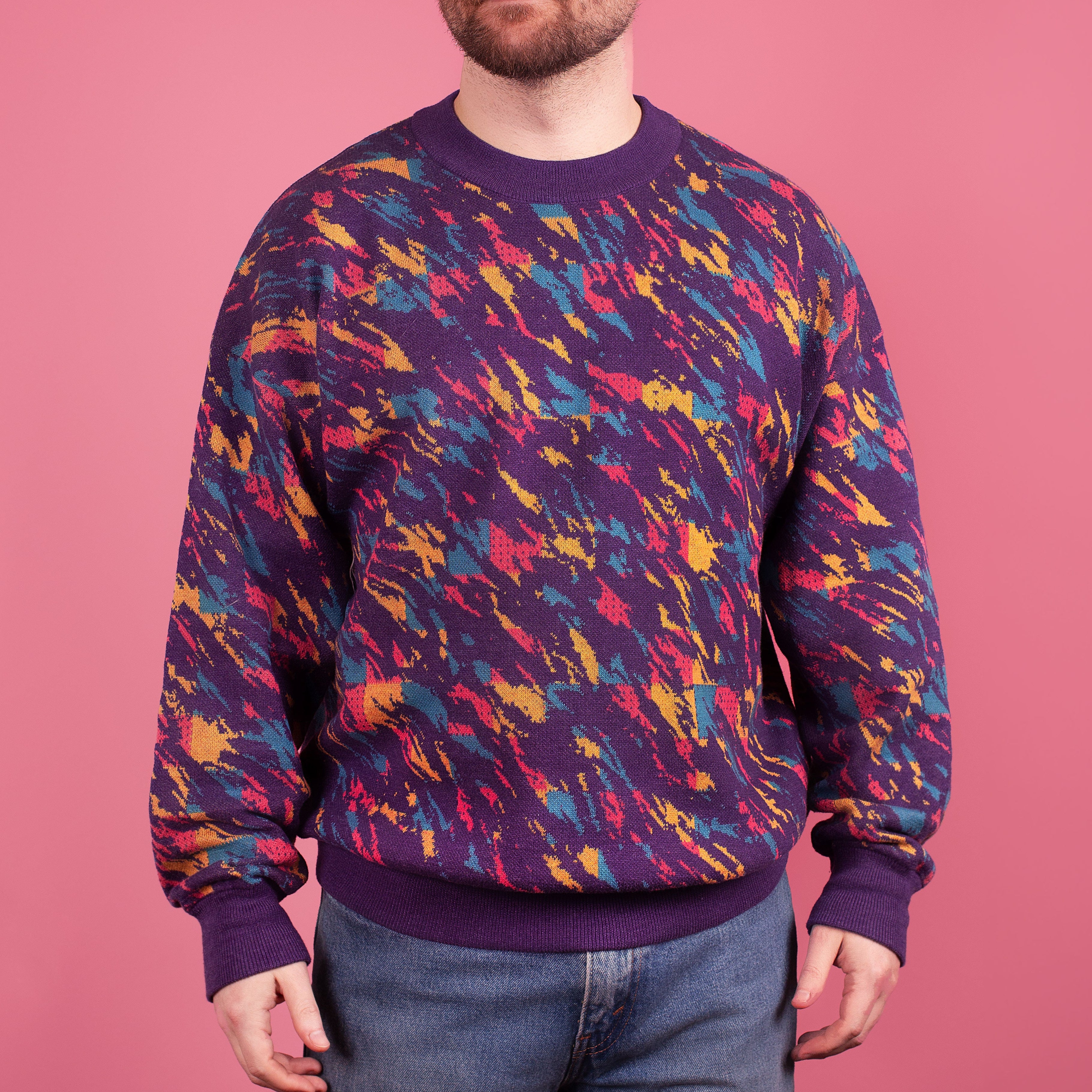 Purple Tacky 80's Knit Sweater