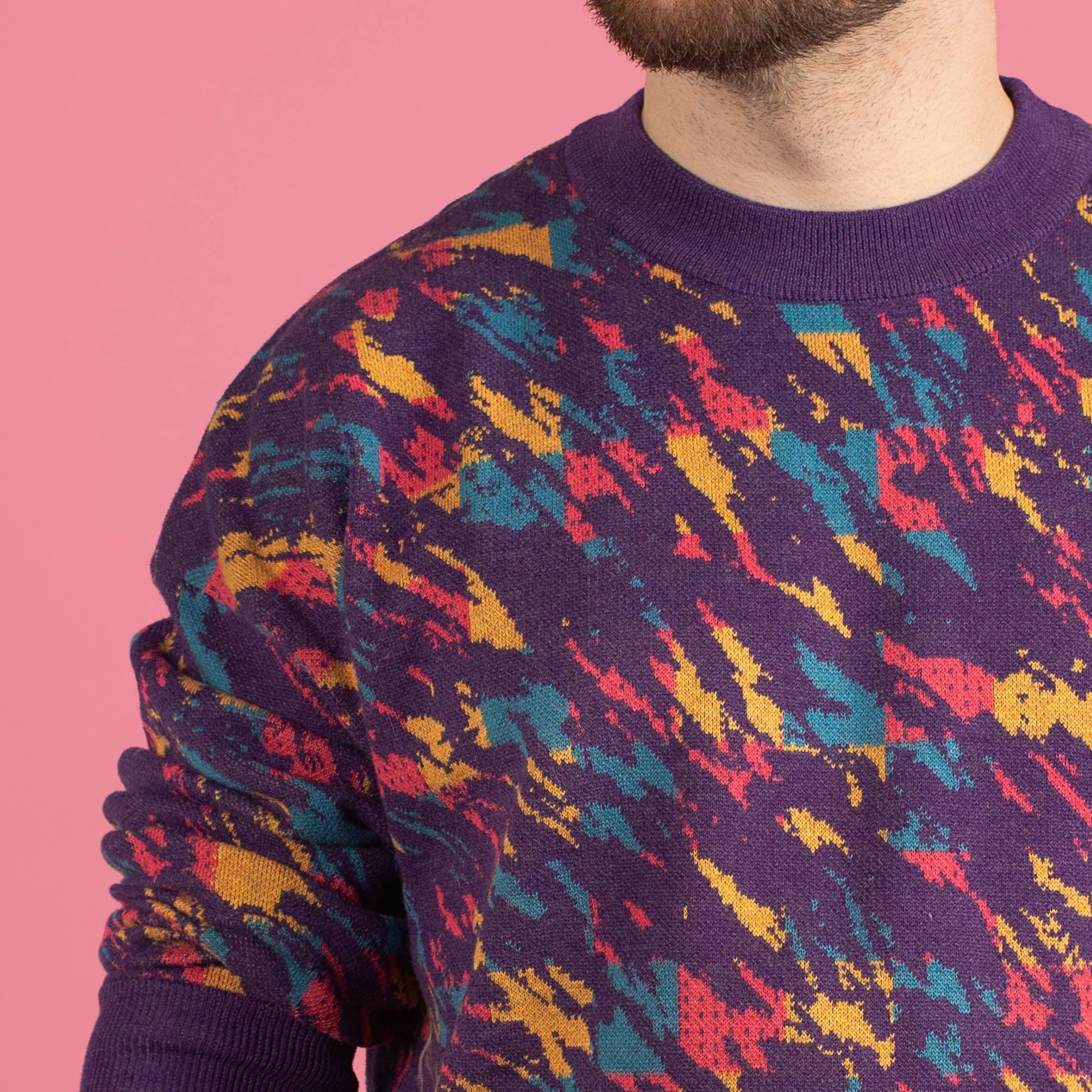 Purple Tacky 80's Knit Sweater - Image 2