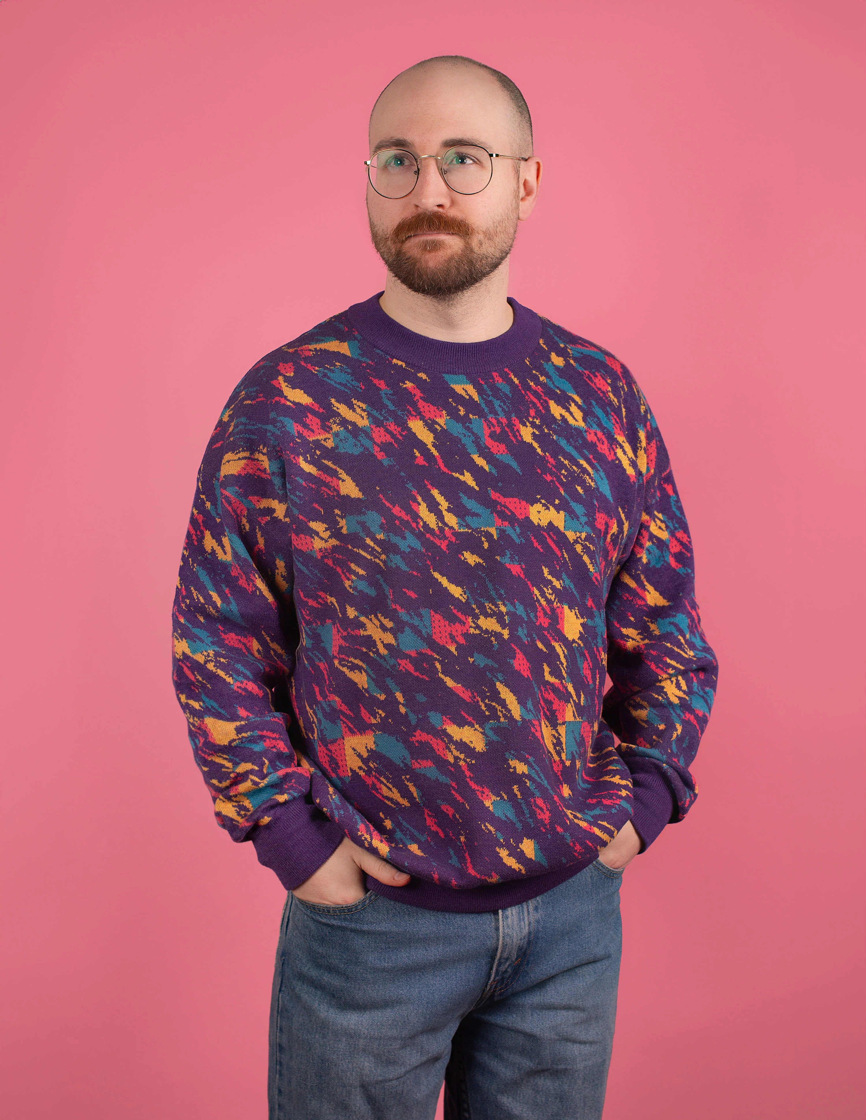 Purple Tacky 80's Knit Sweater - Image 3