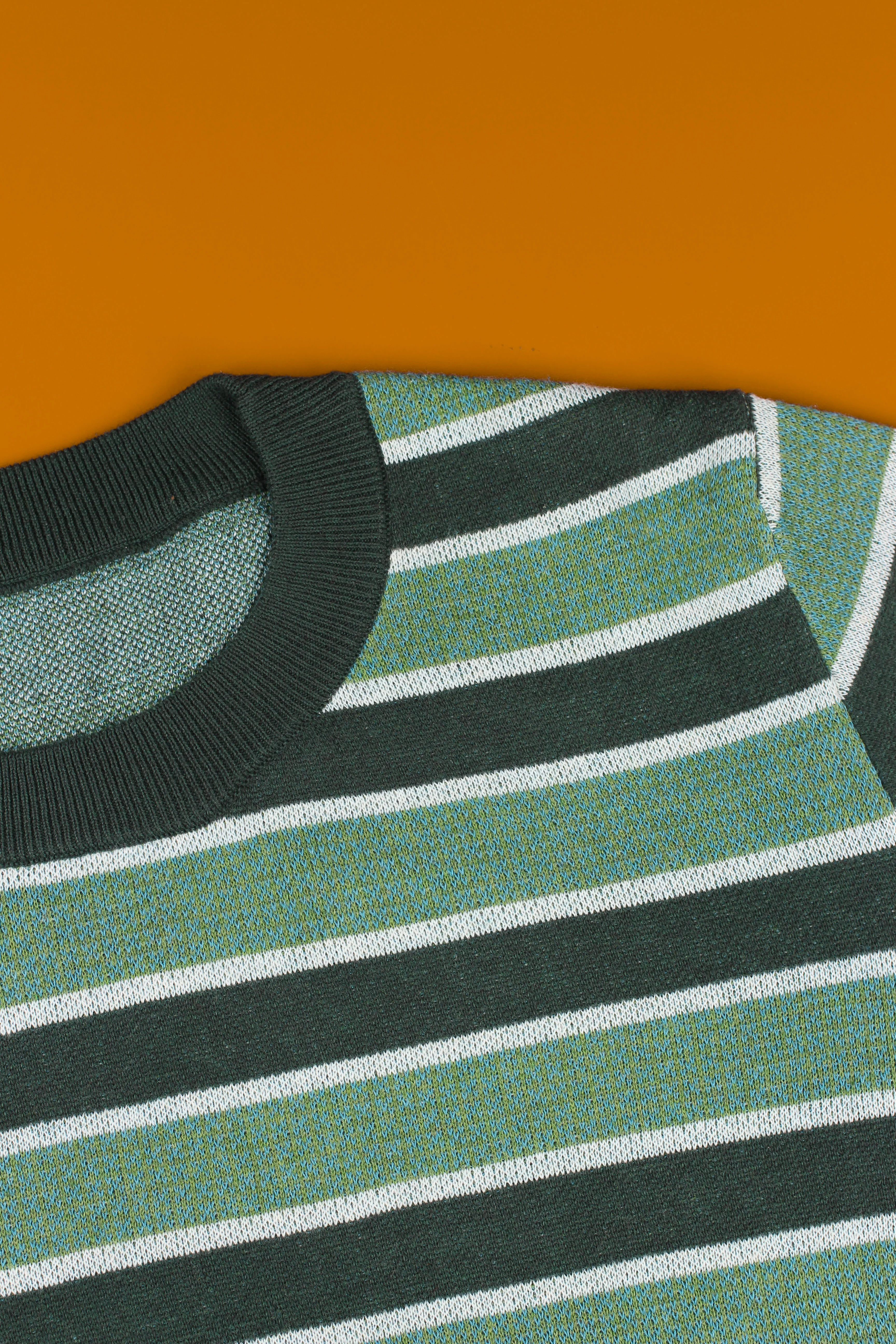 Teal Striped Knit Sweater - Image 4