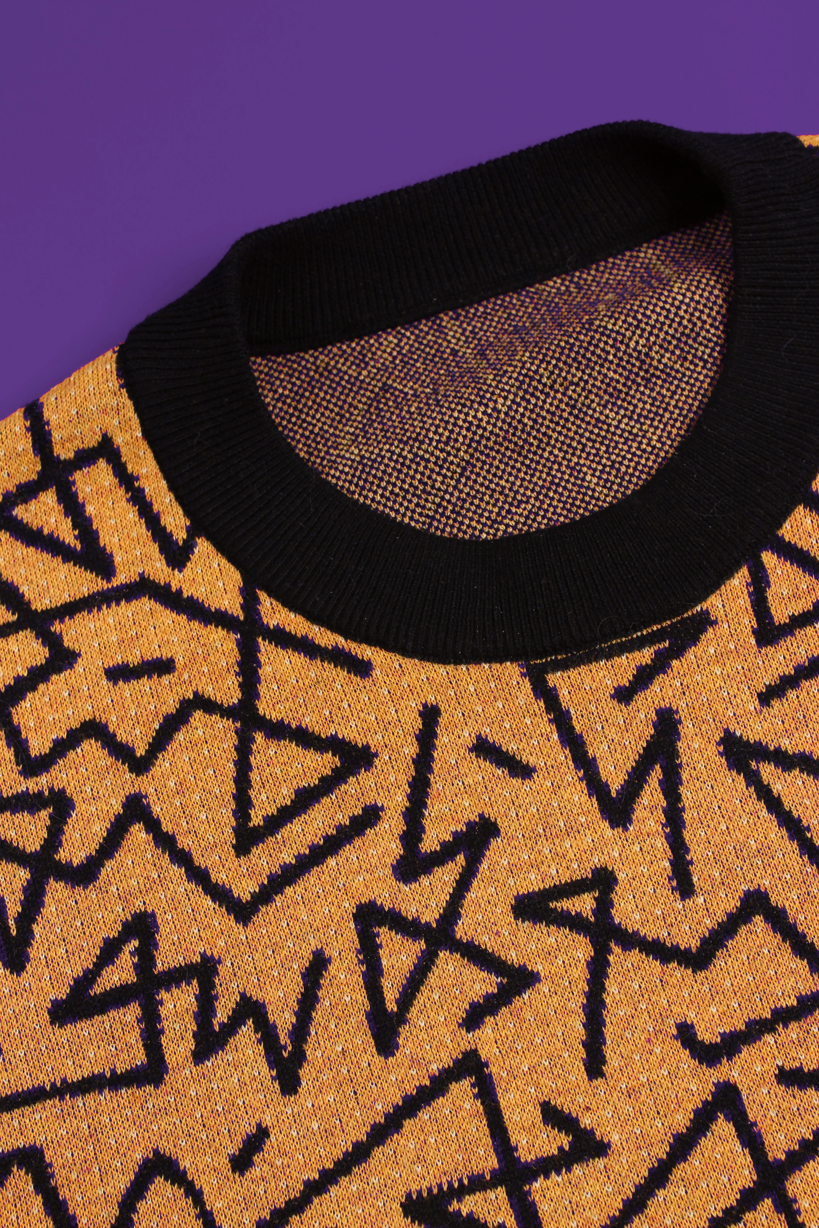 Ochre Zig-zag Knit Sweater - Image 2