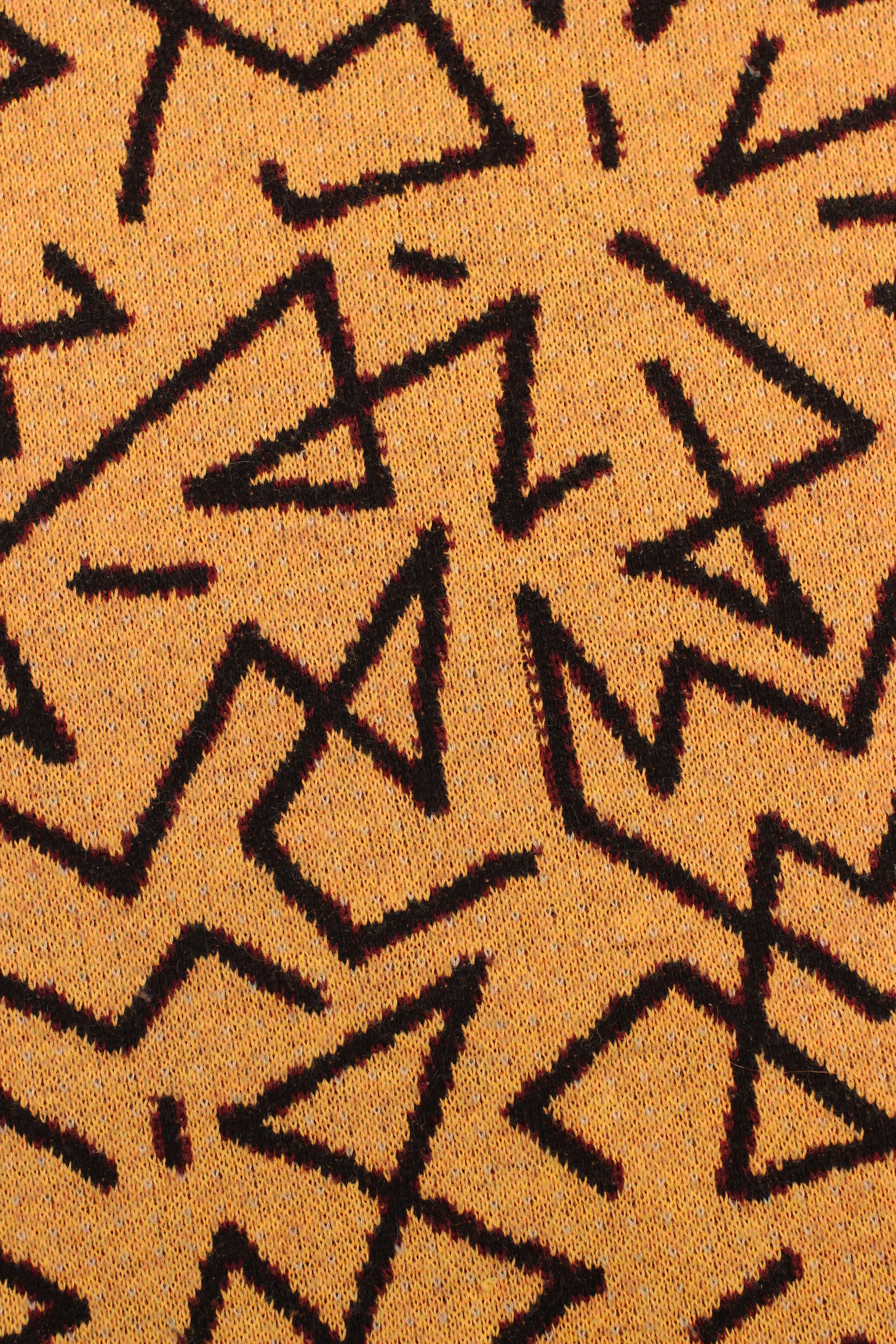 Ochre Zig-zag Knit Sweater - Image 4
